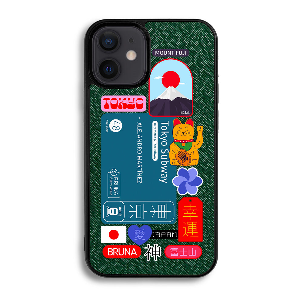 Tokyo City Stickers - iPhone 12 Mini - Forest Green