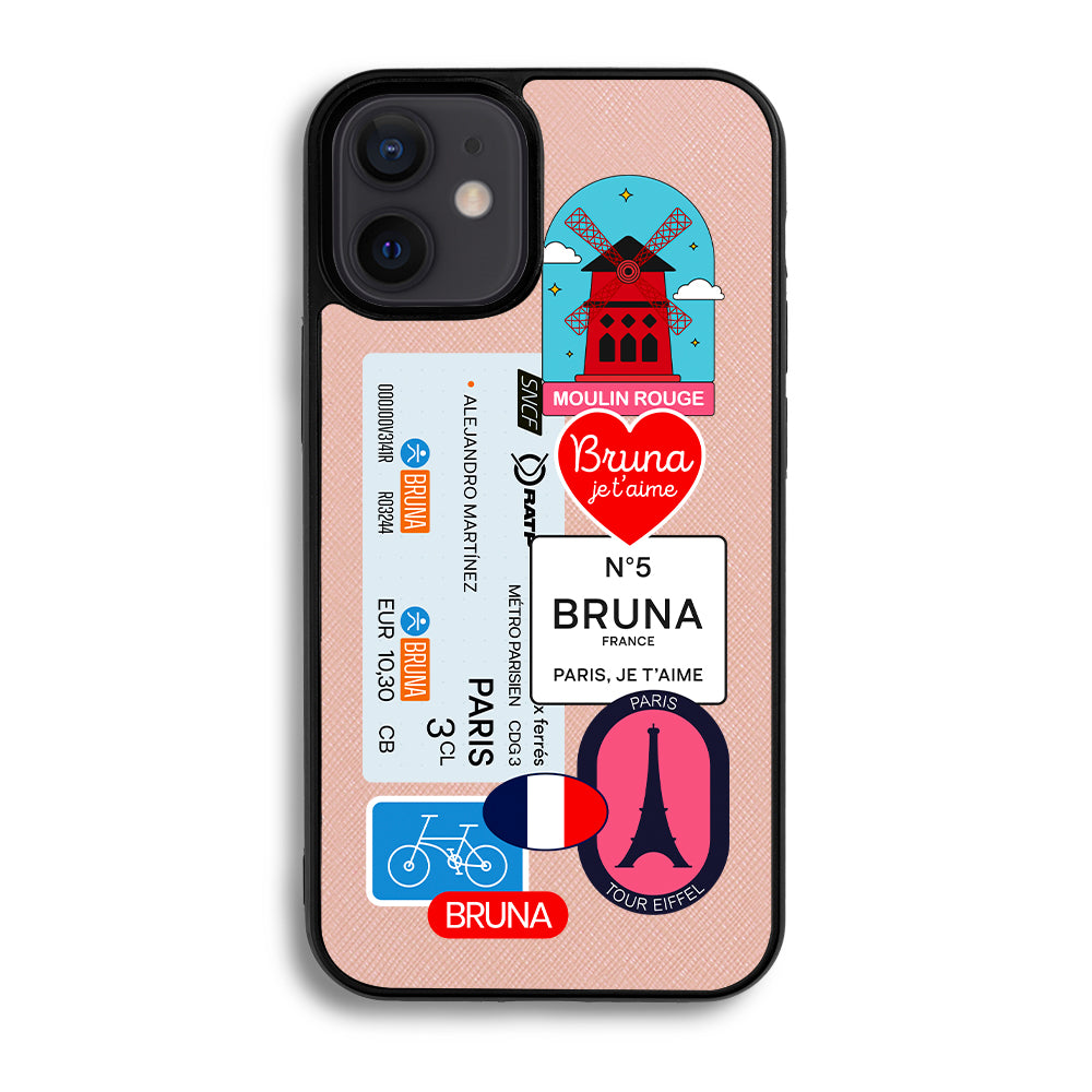 Paris City Stickers - iPhone 12 Mini - Pink Molly