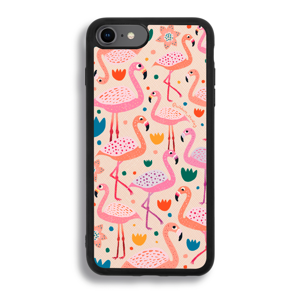 Fiesty Flamingos by Wildacre Studios - iPhone SE 2022 - Pale Pink