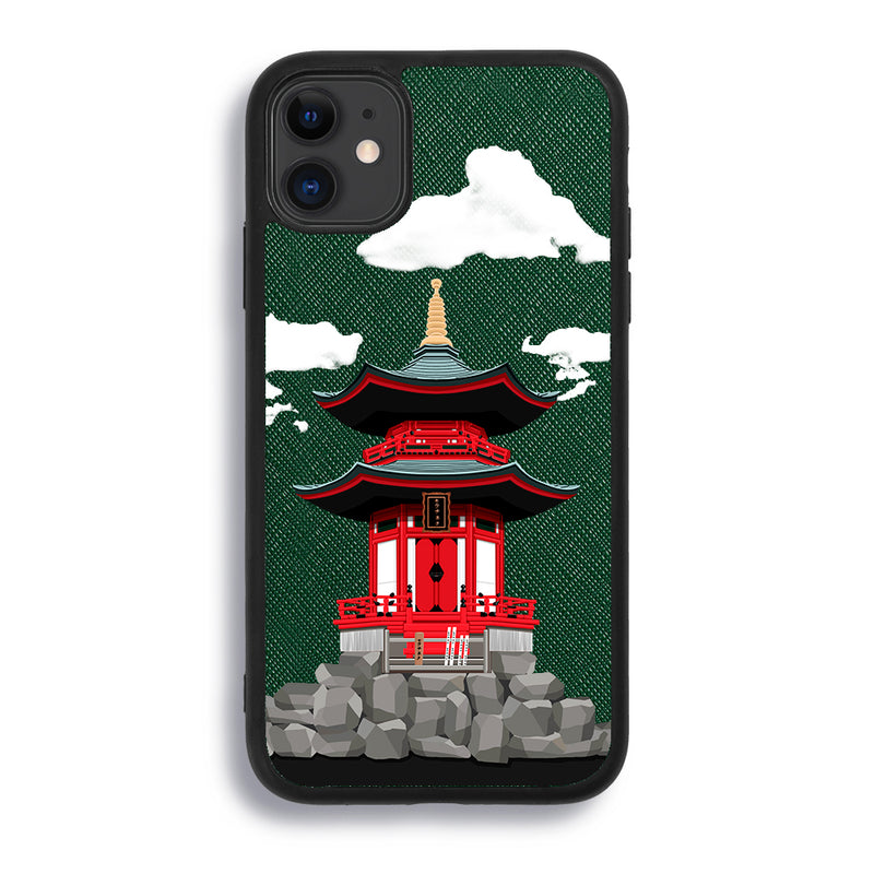 Japanese Building- iPhone 11 - Forest Green