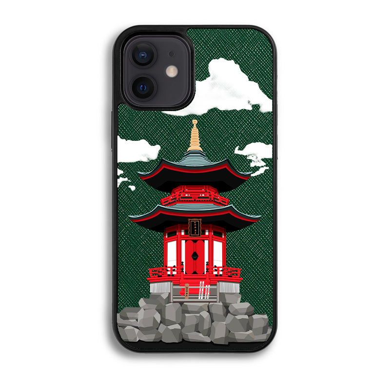 Japanese Building - iPhone 12 Mini - Forest Green