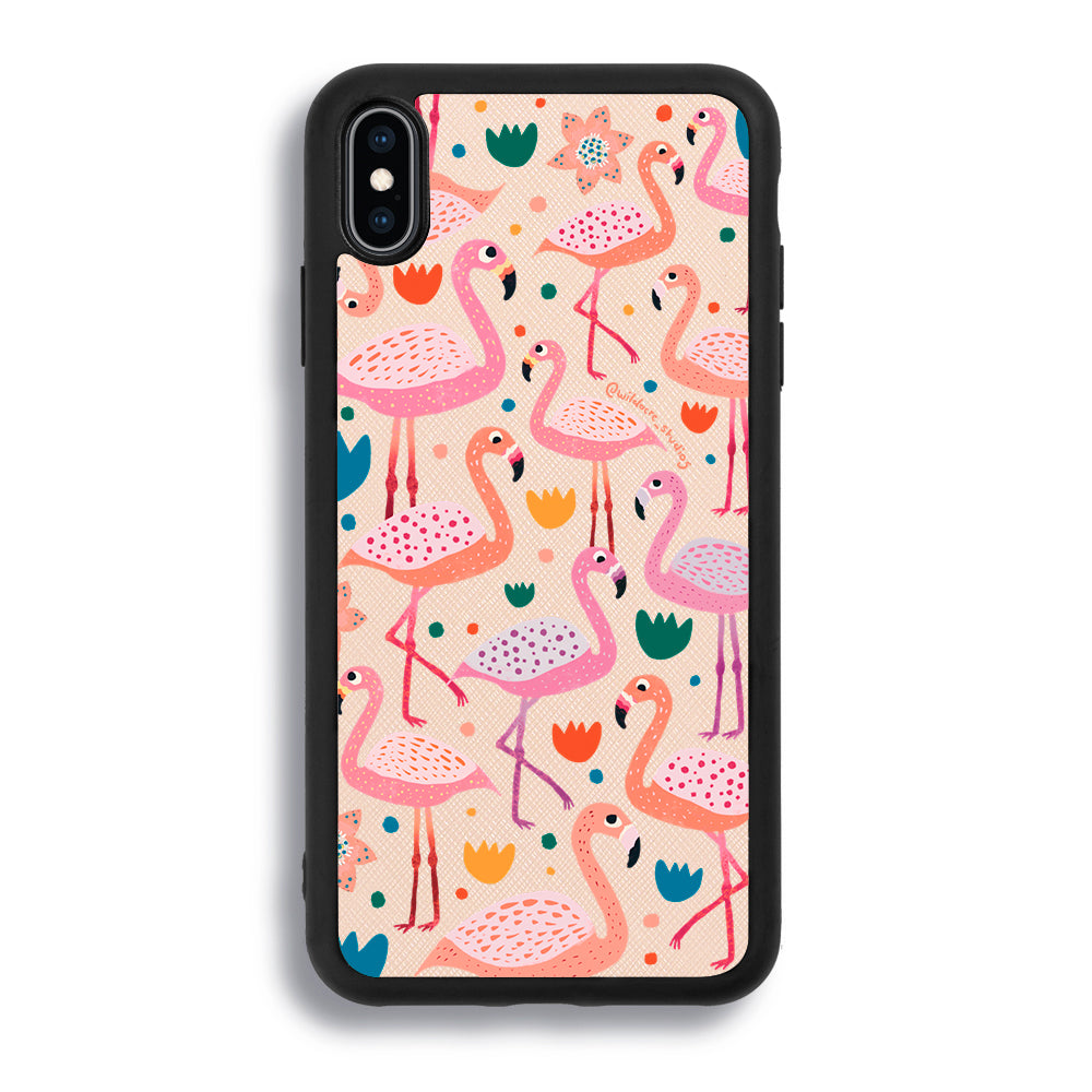 Fiesty Flamingos by Wildacre Studios - iPhone XS Max - Pale Pink