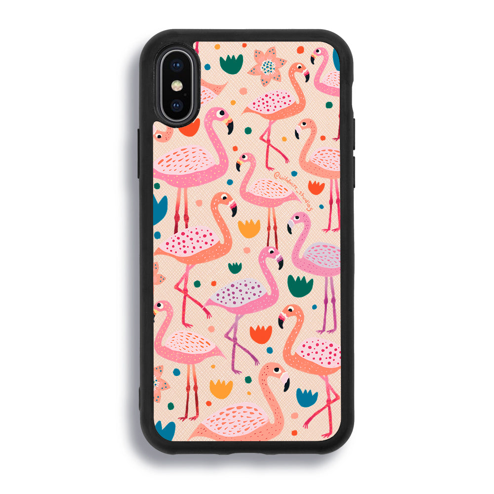 Fiesty Flamingos by Wildacre Studios - iPhone X/XS - Pale Pink