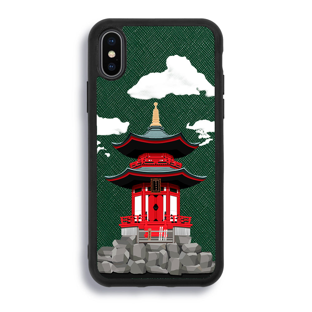 Japanese Building - iPhone X/XS - Forest Green