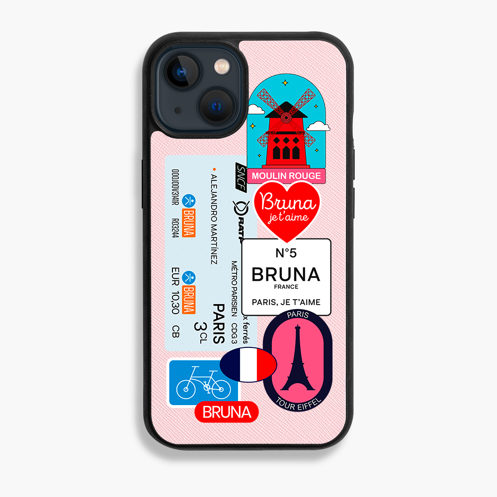 Paris City Stickers - iPhone 13 - Forbidden Pink