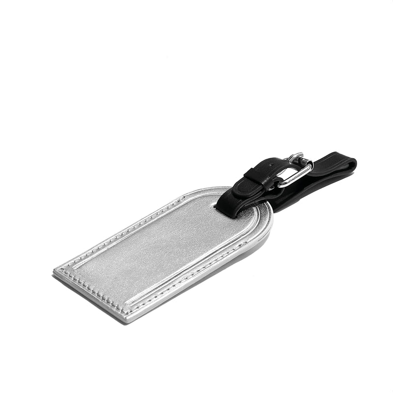Suitcase Identifier - Nappa Leather - Silver Metallic