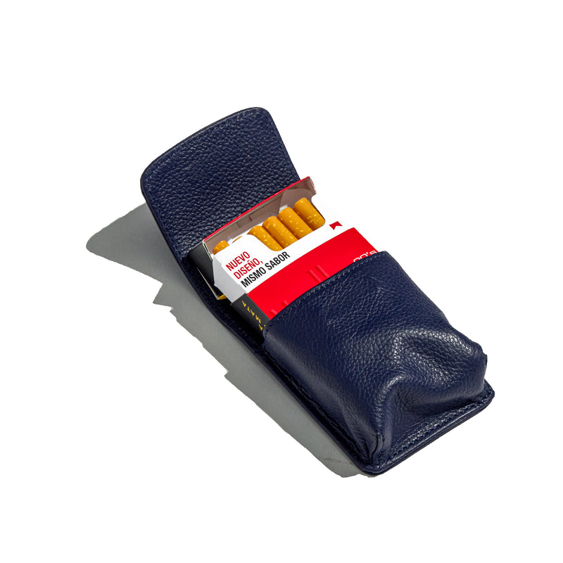 Short Cigarette Case - Navy Blue 