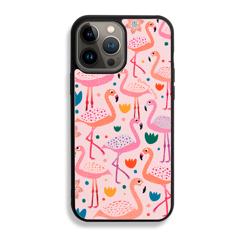Fiesty Flamingos by Wildacre Studios - iPhone 13 Pro Max - Forbidden Pink