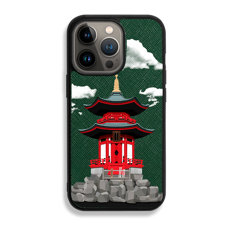Japanese Building - iPhone 13 Pro - Forest Green