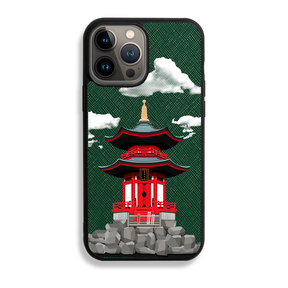 Japanese Building - iPhone 13 Pro Max - Forest Green