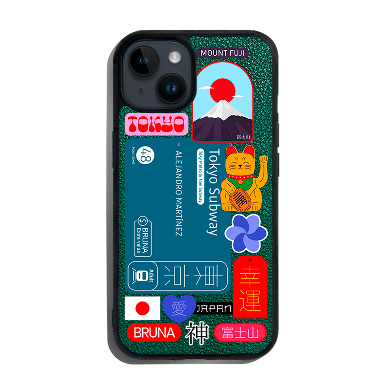 Tokyo City Stickers - iPhone 14 - Forest Green